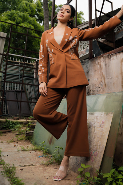 Ritu Verma In Summer Bloom Oversized Coat With Pants And Corset