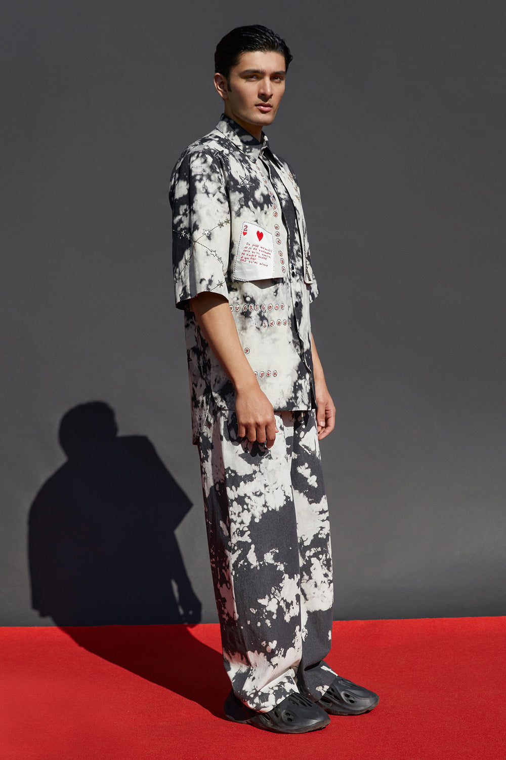 Happiness In Rainbow Flap High Low Shirt With Baggy Pants