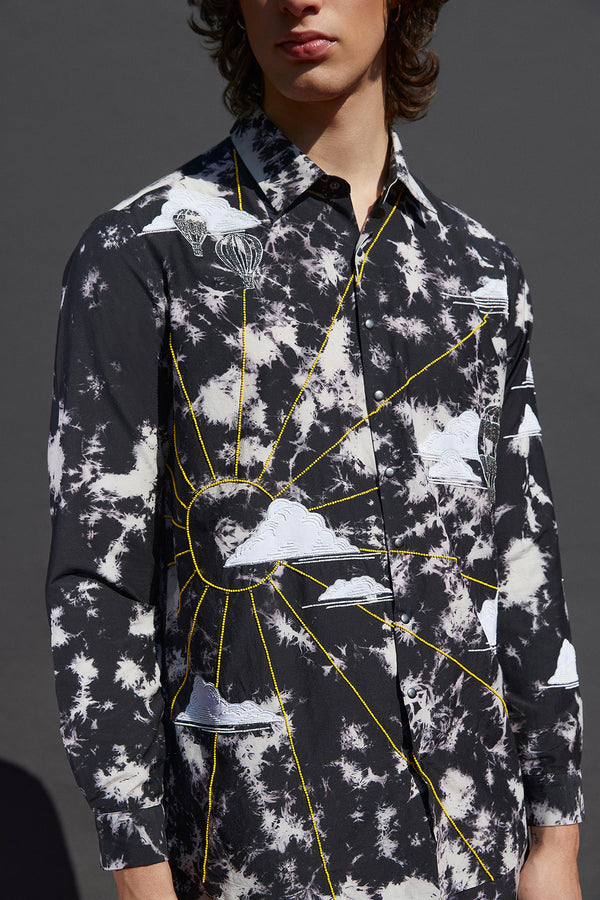 Sun, Clouds And Air Balloons Full Sleeves Shirt