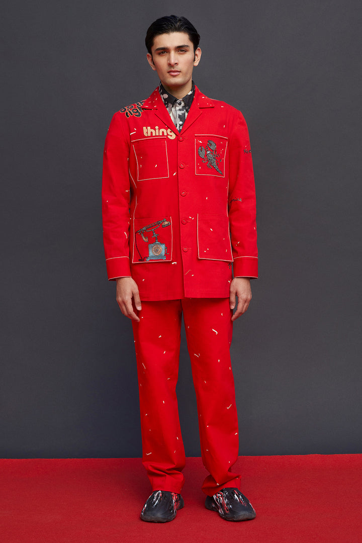 Telephone And Crab Shacket With Baggy Pants