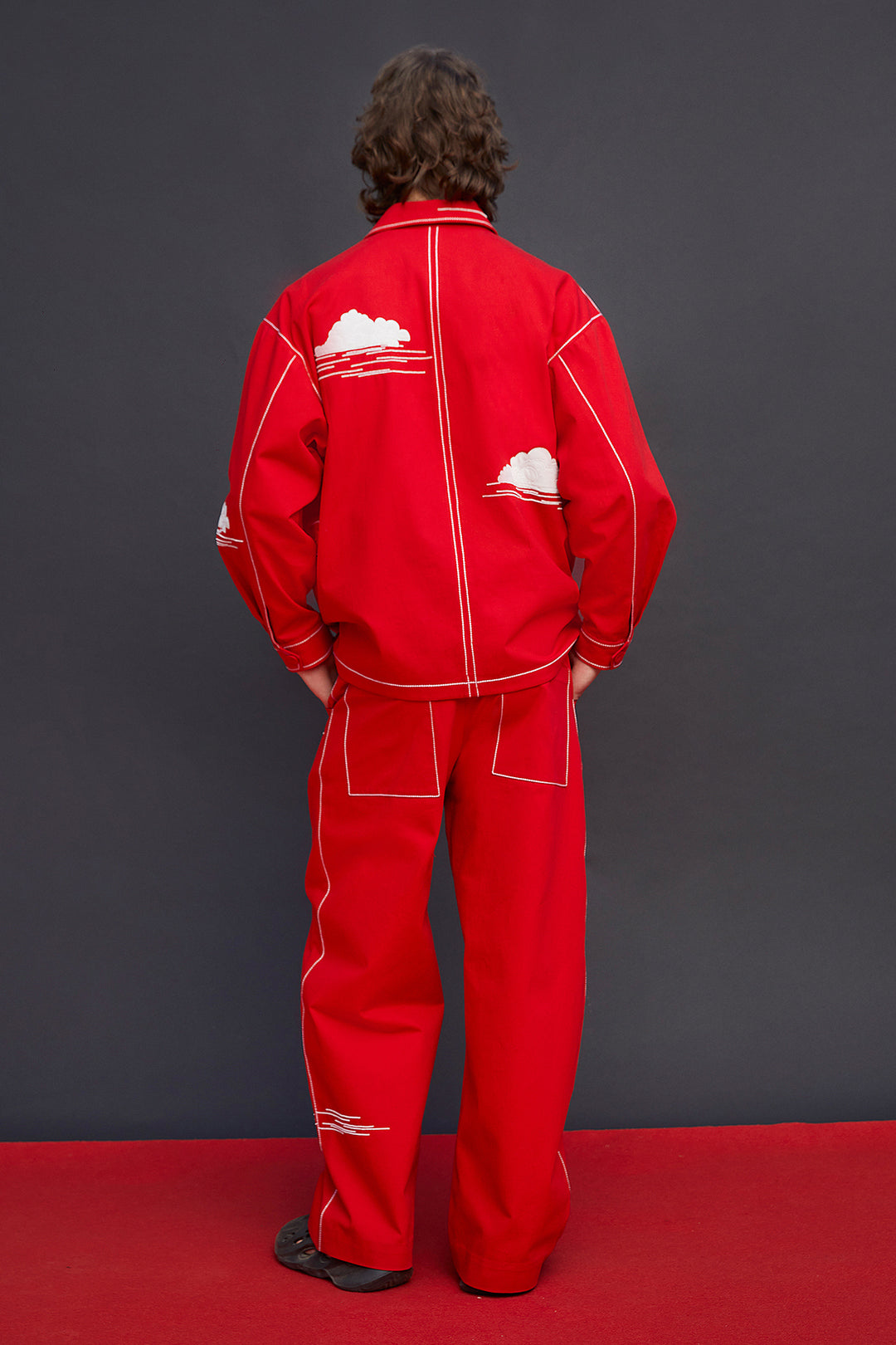 Eye Clouds Oversized Jacket With Baggy Pants