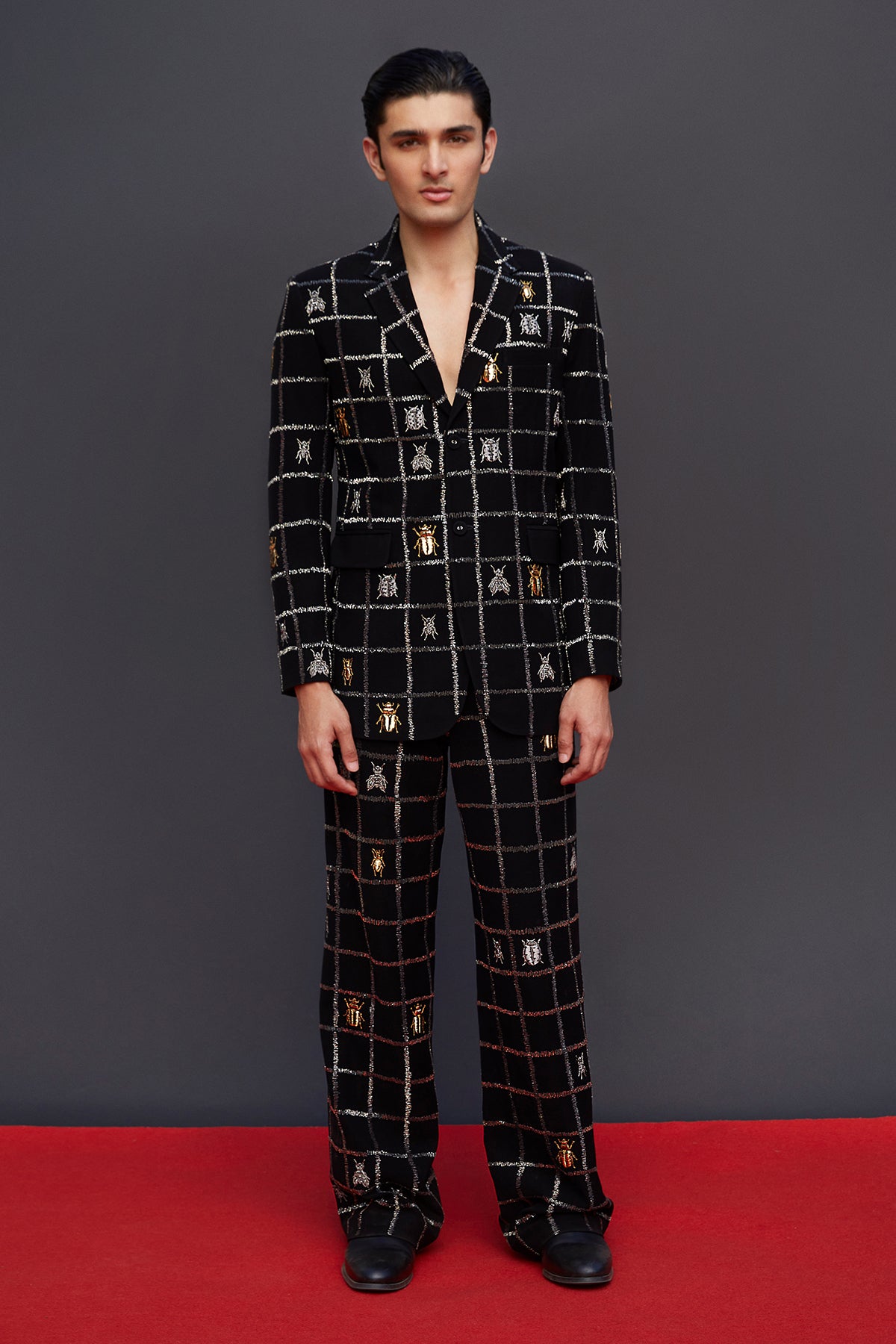 Insect Blazer With Straight Pants