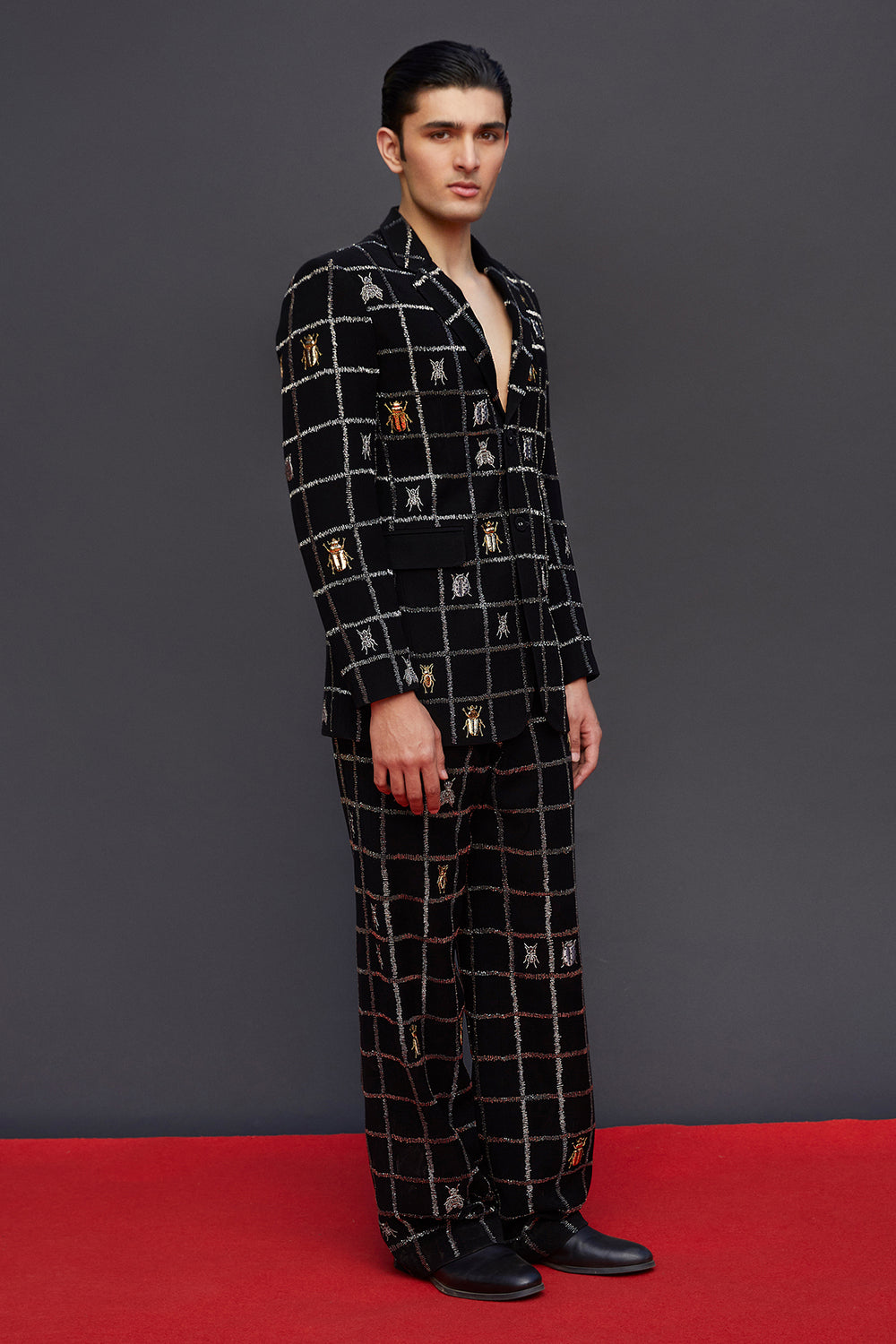 Insect Blazer With Straight Pants