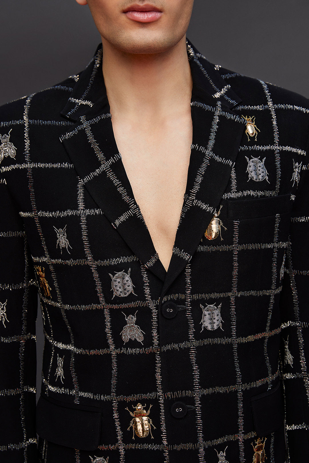 Insect Blazer With Straight Pants