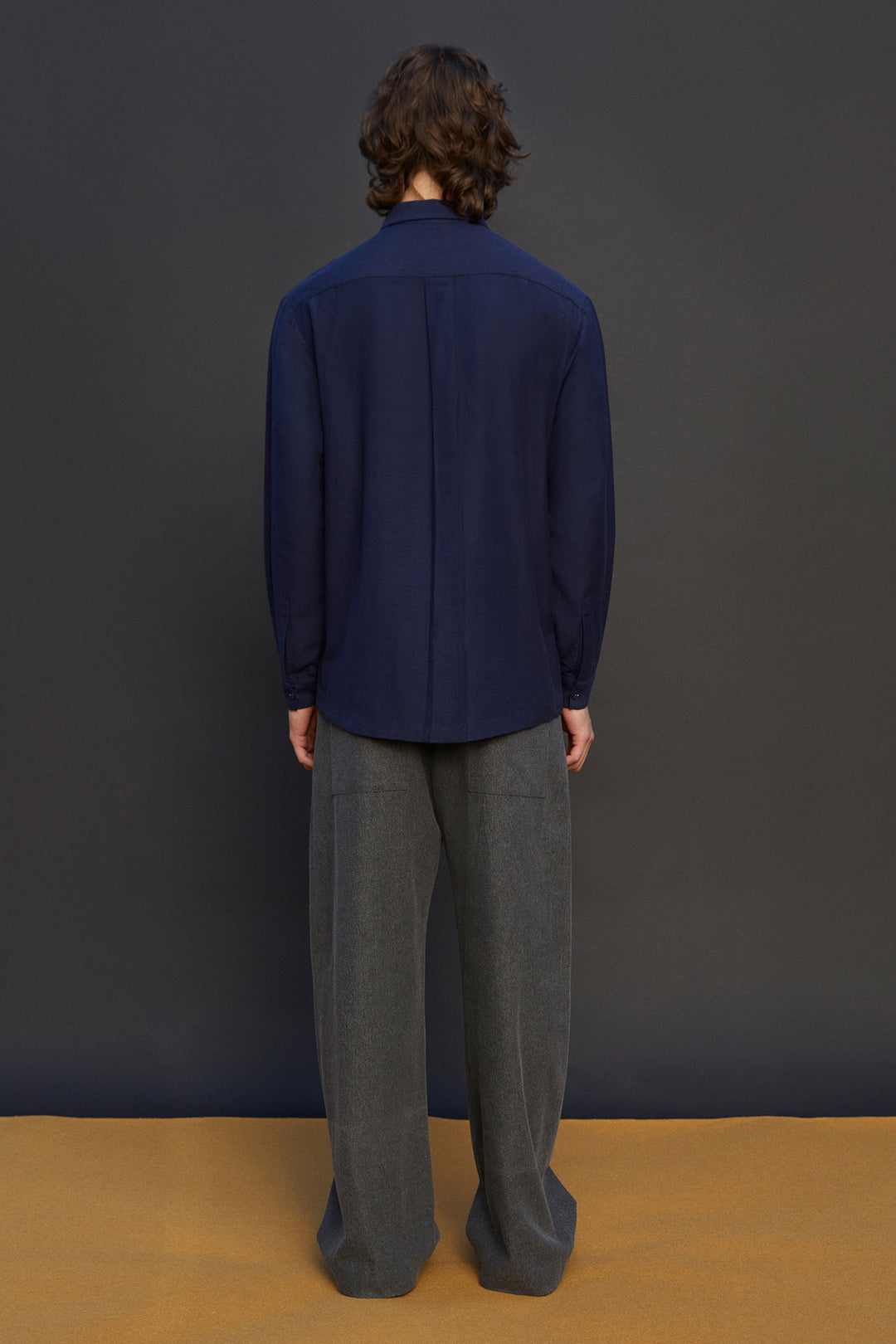 Distorted Grid And Abstract Flower Long Sleeves Shirt