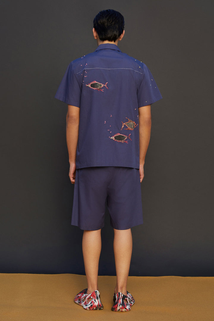 Boxy Shorts Of "(Fish Half Sleeves Shirt)"