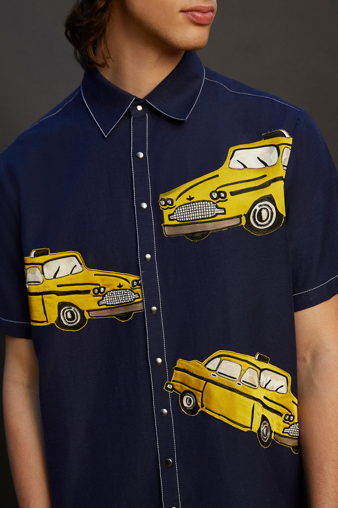 Taxi Half Sleeves Boxy Shirt