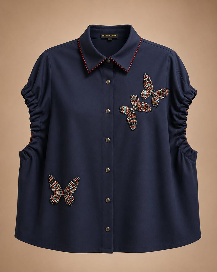 Dotted Butterfly Elasticated Top