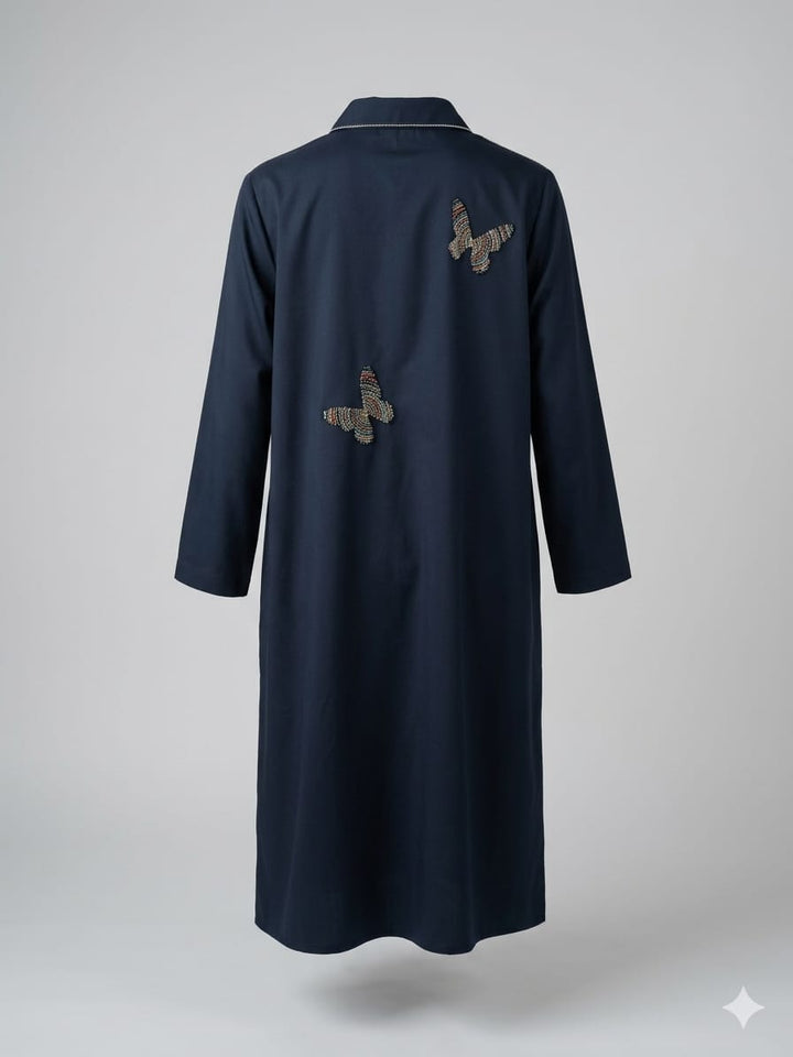 Dotted Butterfly Hi-low Shirt Dress
