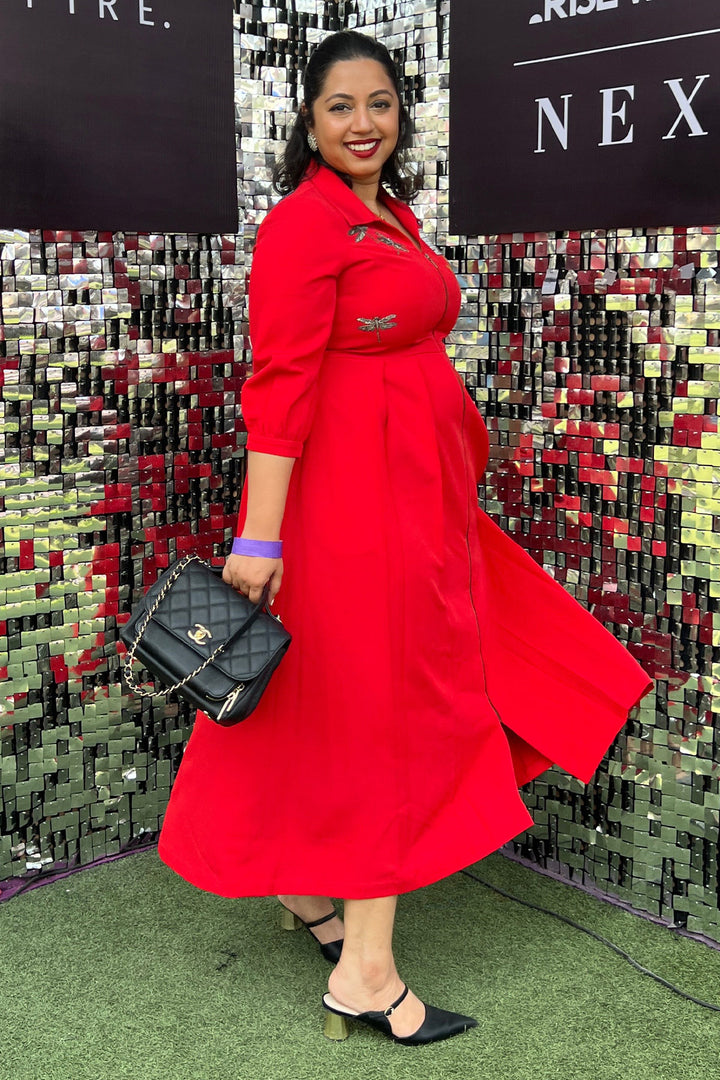 Catherine Dayal in Calender Back Open Dress