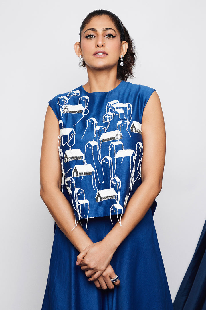 Kubbra Sait In Tiny Houses Sleeveless Top With Circular Skirt