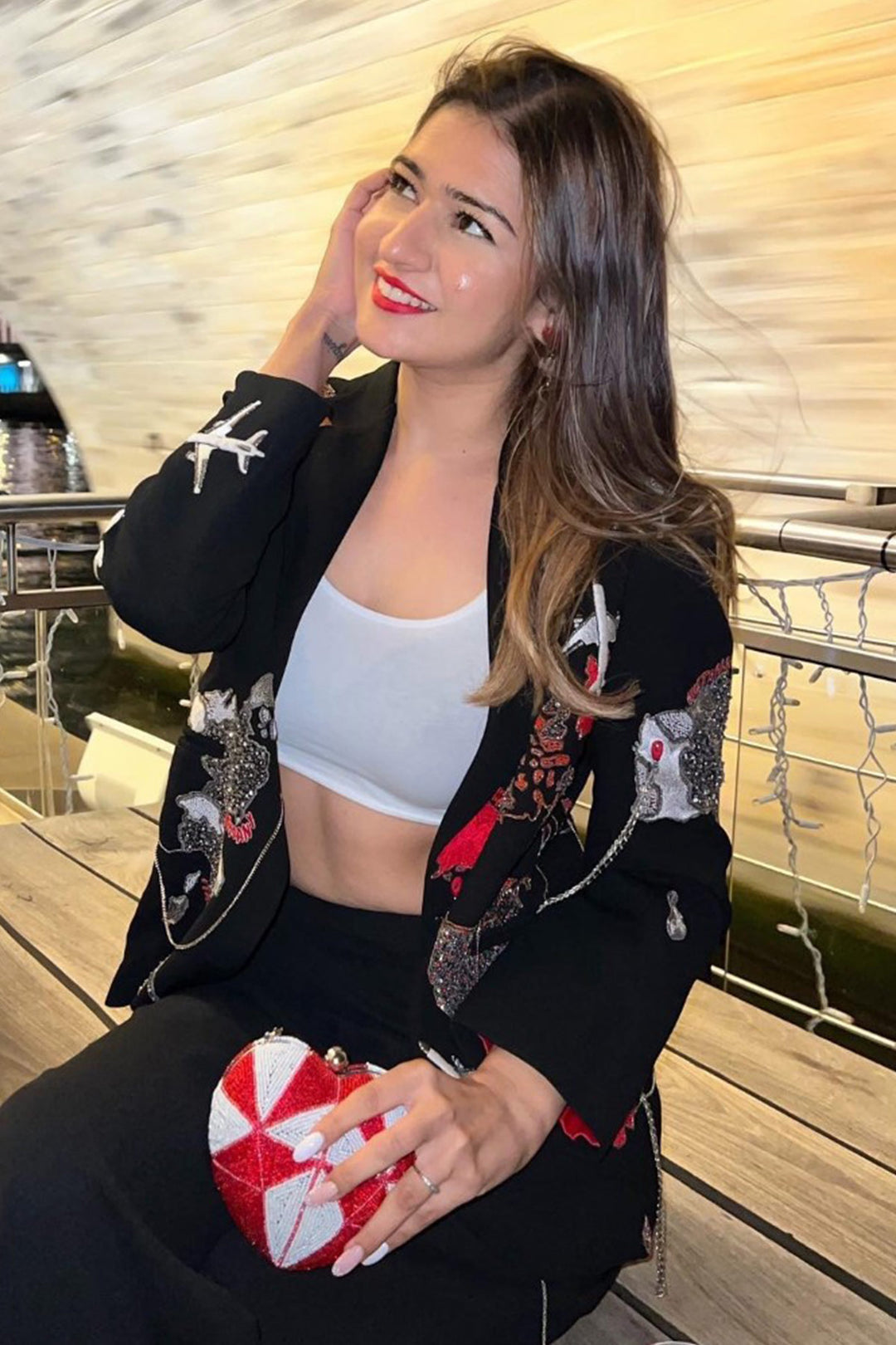 Dee Ghose in Map Cape With Narrow Pants