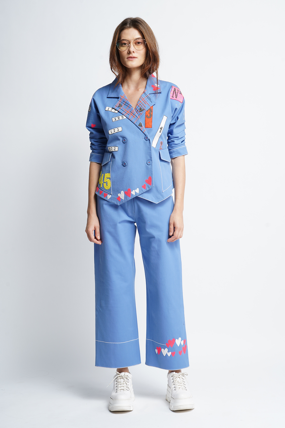 Odd And Even Numbers Waistcoat Jacket With Pants