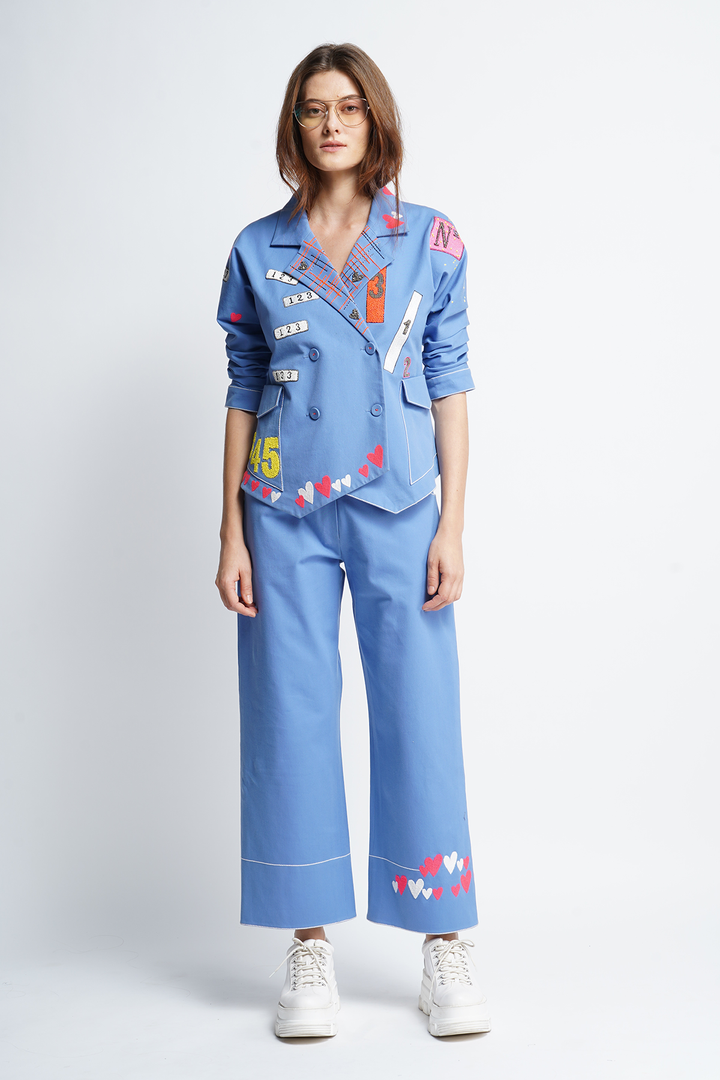 Odd And Even Numbers Waistcoat Jacket With Pants