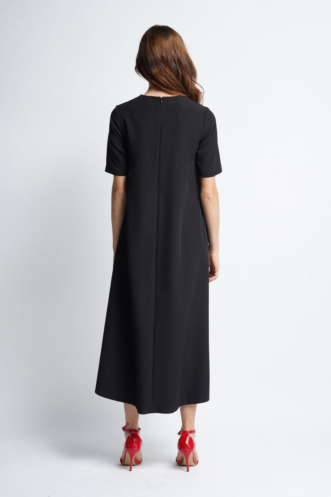 Rainy Days Shifted Seam High Low Midi Dress
