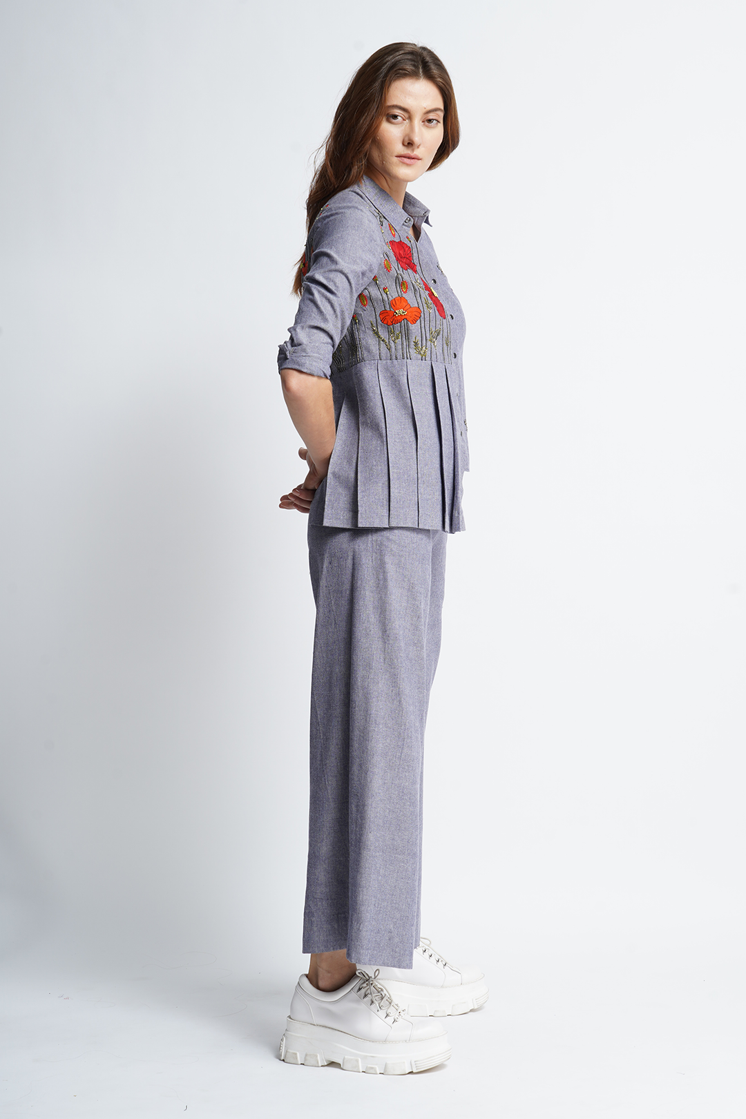 Poppy Garden Side Pleated Shirt
