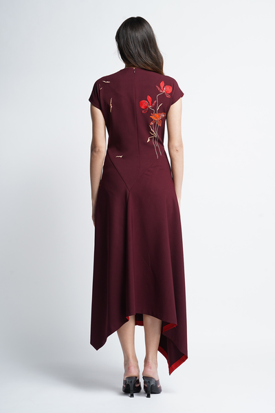 Blooming Flower Panelled Handkercheif Dress