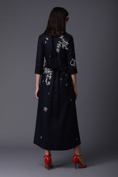 Roots And Peace Long Shirt Dress With Leather Belt