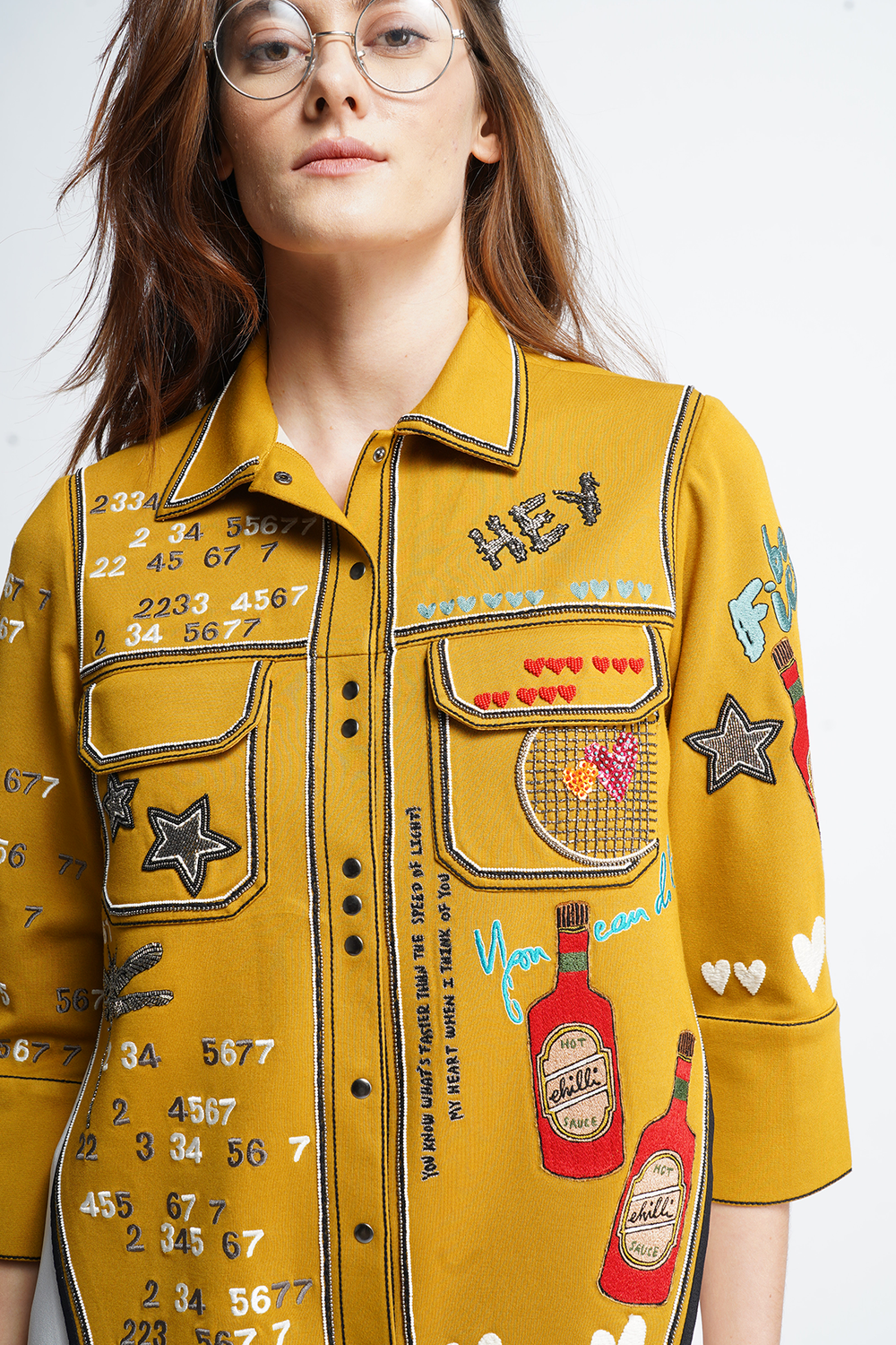 Numbers Text And Sauce Bottle Double Layer Shirt