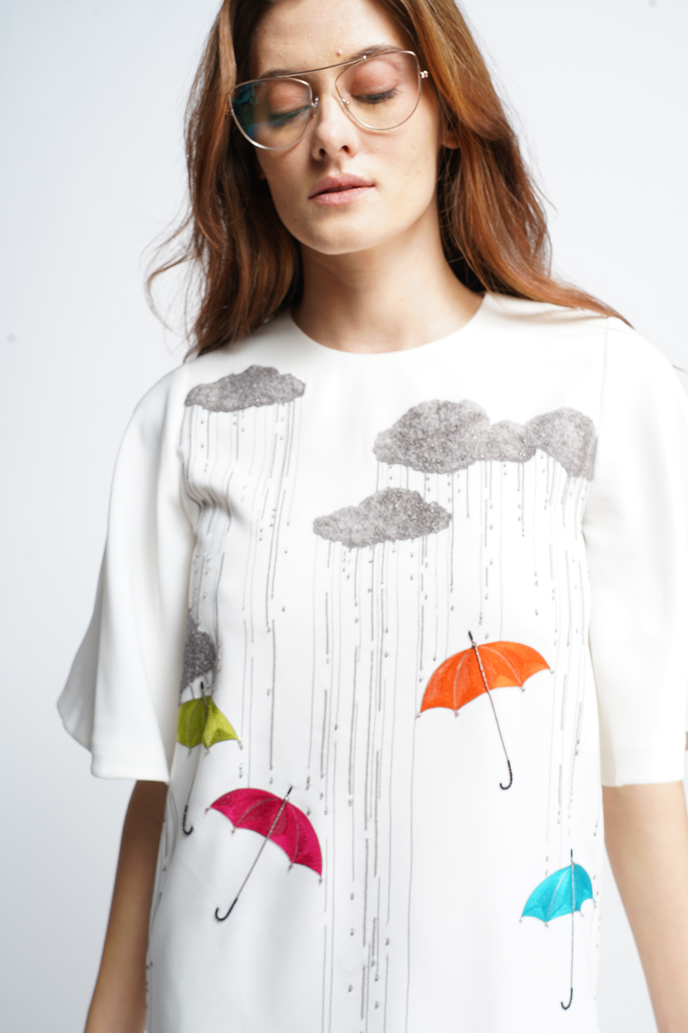 Rainy Days Mini Dress With Flared Sleeves