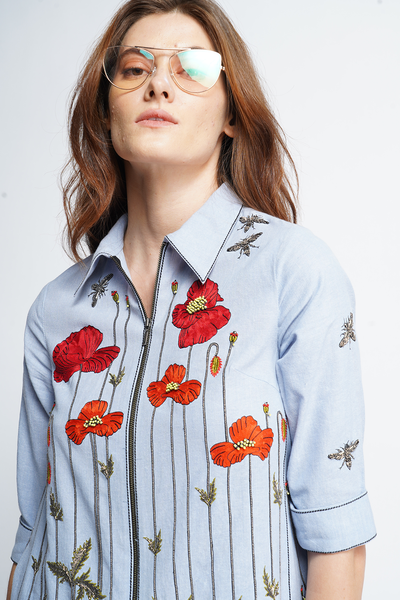 Poppy Garden Side Triangle Top With Narrow Pant