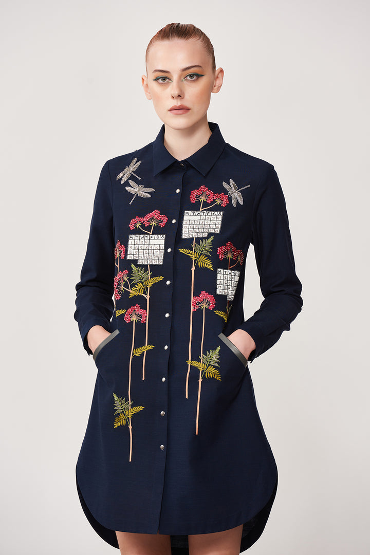 Calender High Low Shirt Dress