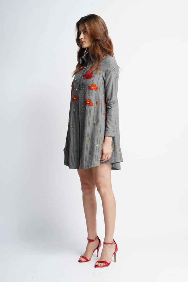 Poppy Garden Side Triangle Shirt Dress