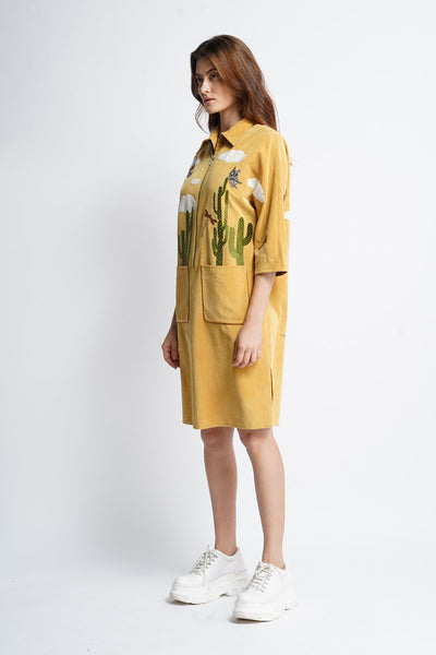 Cactus Clouds And Butterfly Kaftan Tunic