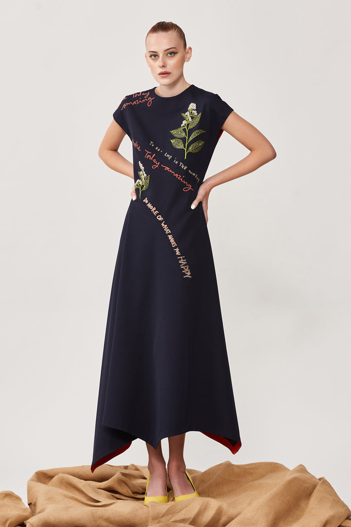 Live in the Moment Panelled Handkerchief Long Dress