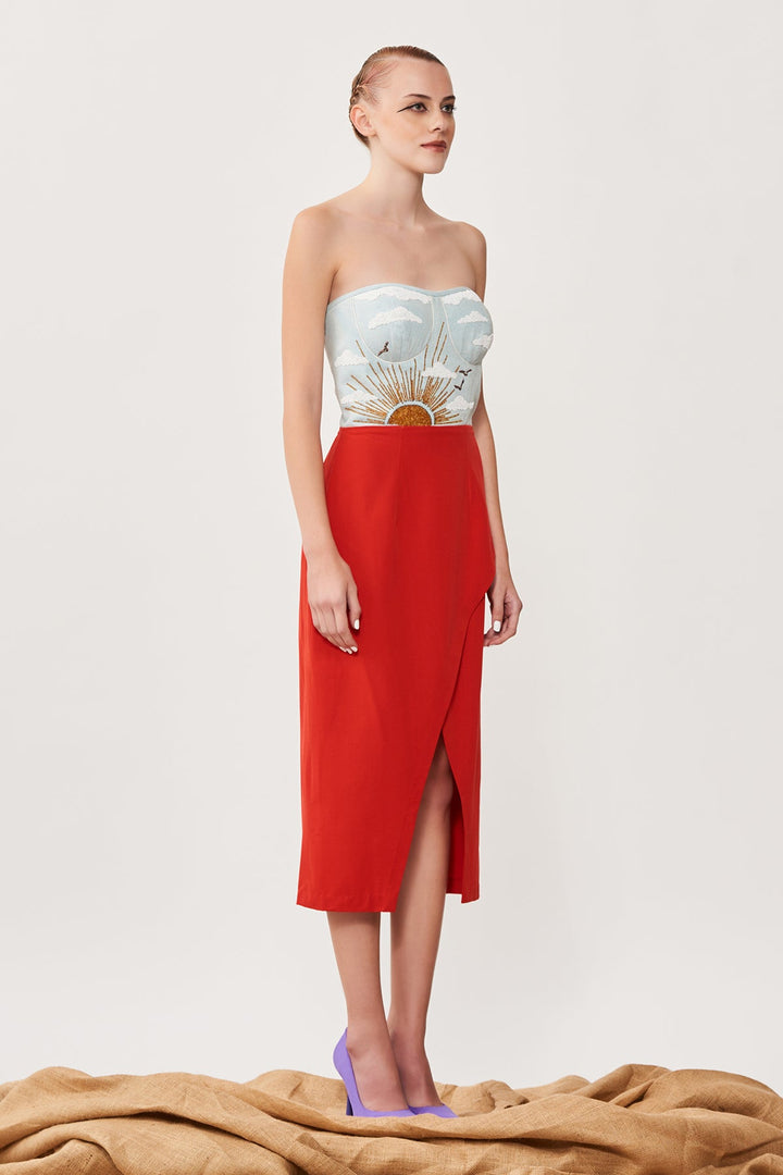 Barkha Singh In Cloud, Rainbow &amp; Bird Colour Block Dress