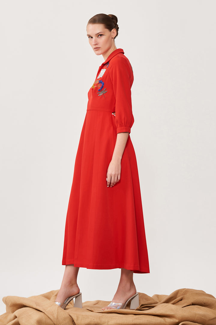 Calender Back Open Dress