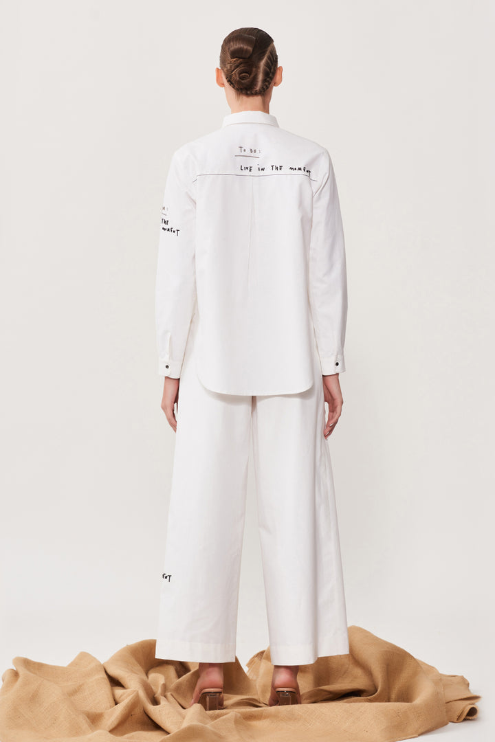 Leaves Patch High Low Shirt