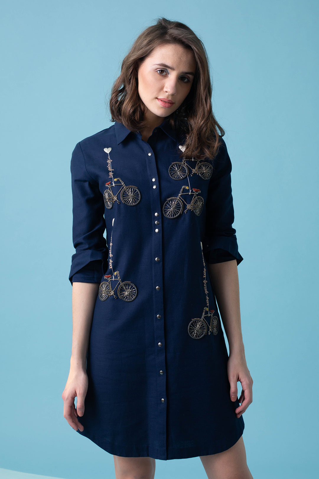 Keep Going /bicycle Shirt Dress