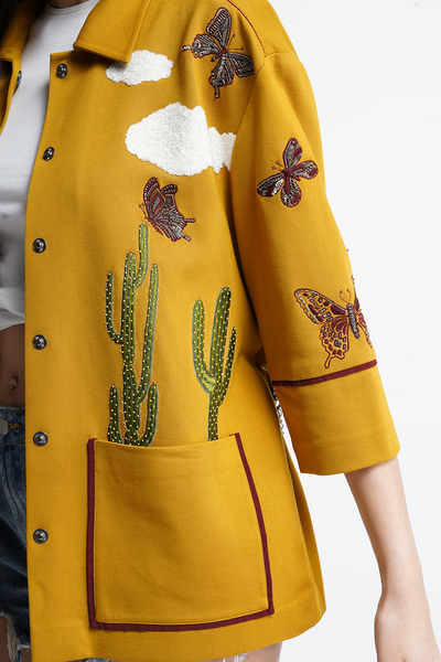 Cactus Clouds And Butterfly Jacket