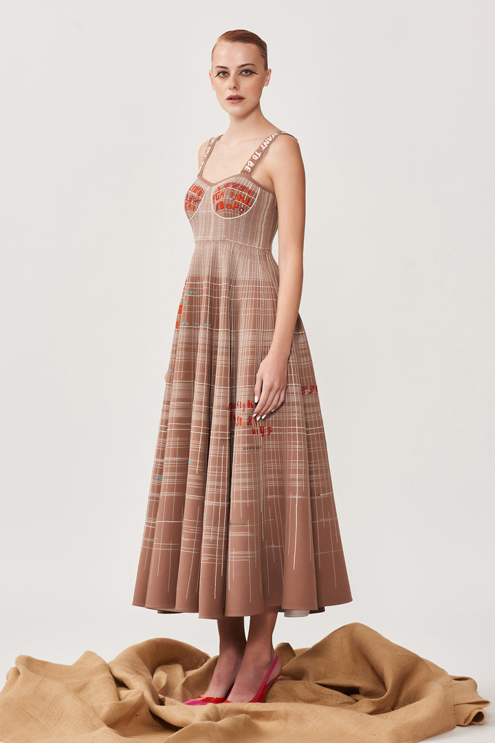 ABCD Intersecting Lines Corset Circular Dress