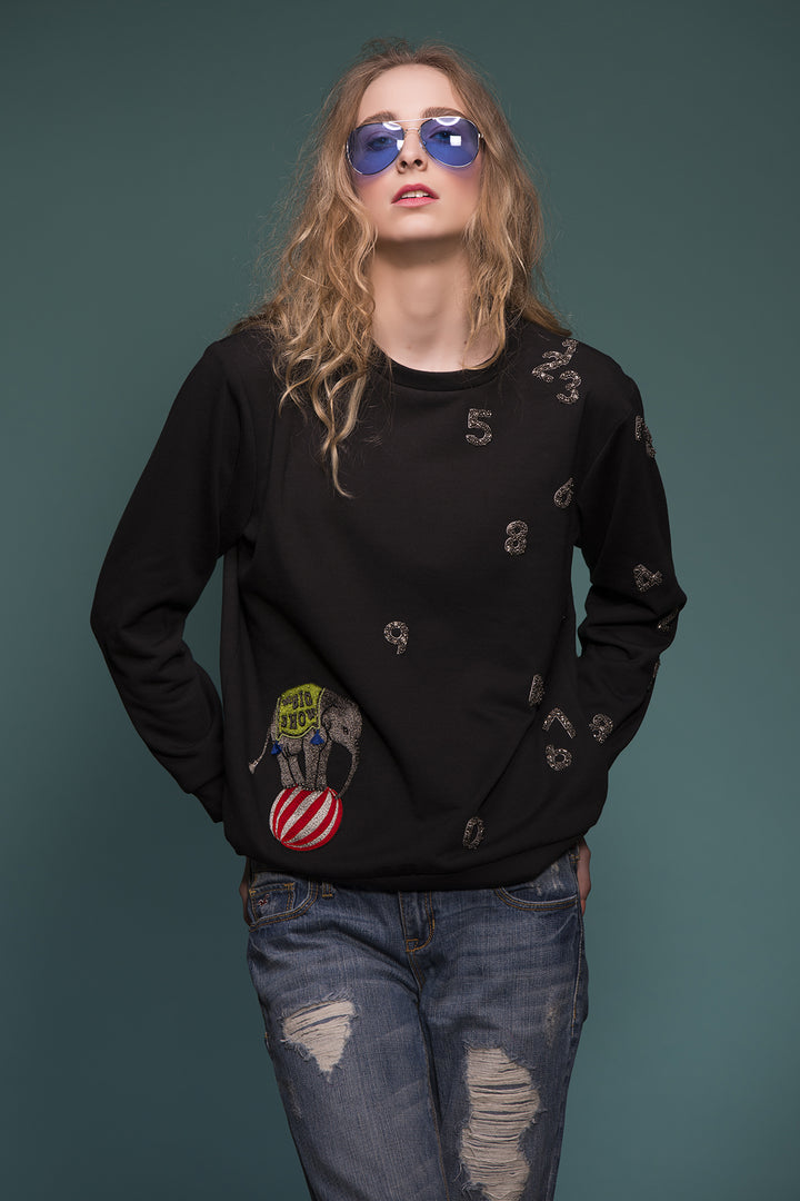 Gun Metal Elephant Sweatshirt