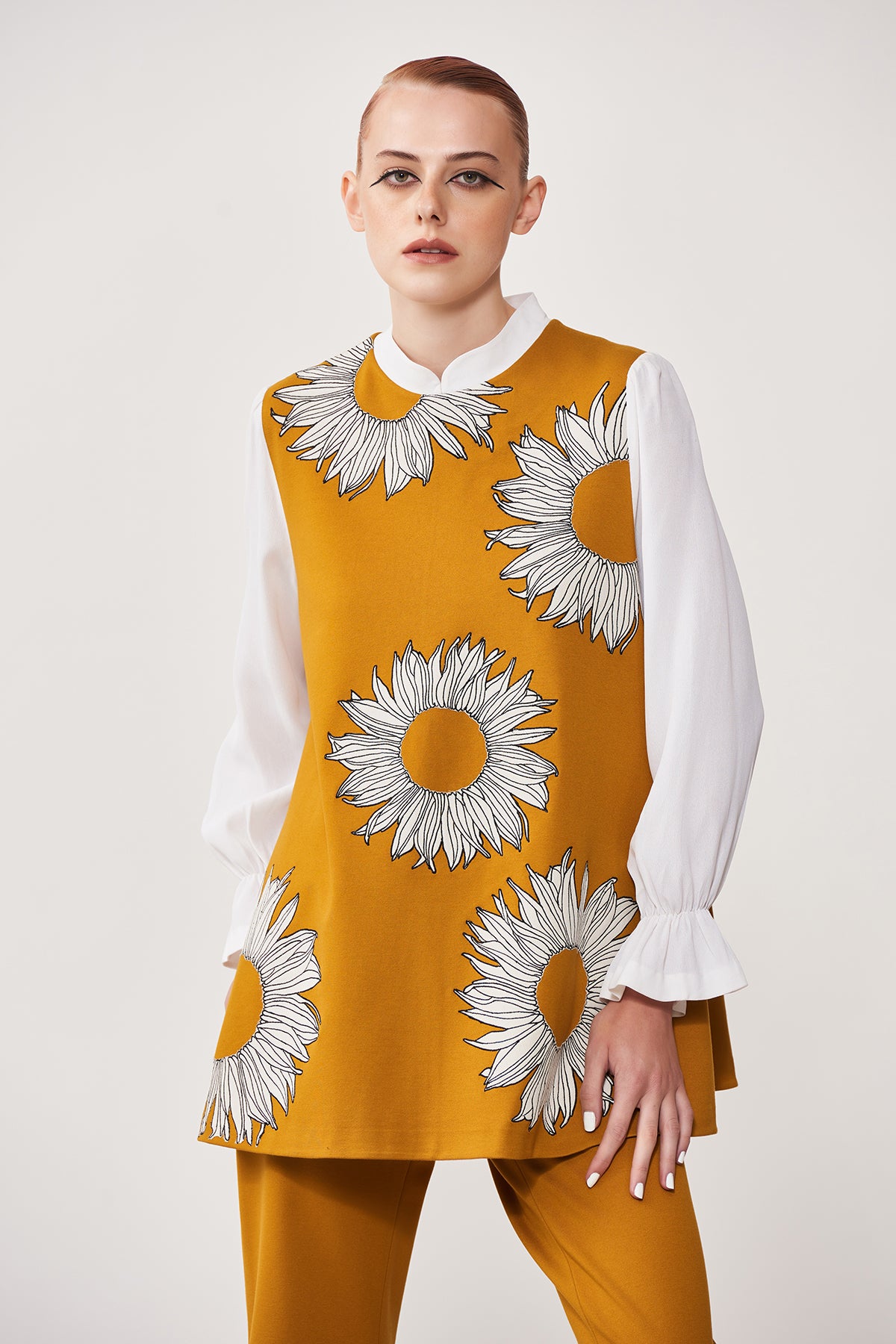 Sunflower Flared Top With Straight  Pant