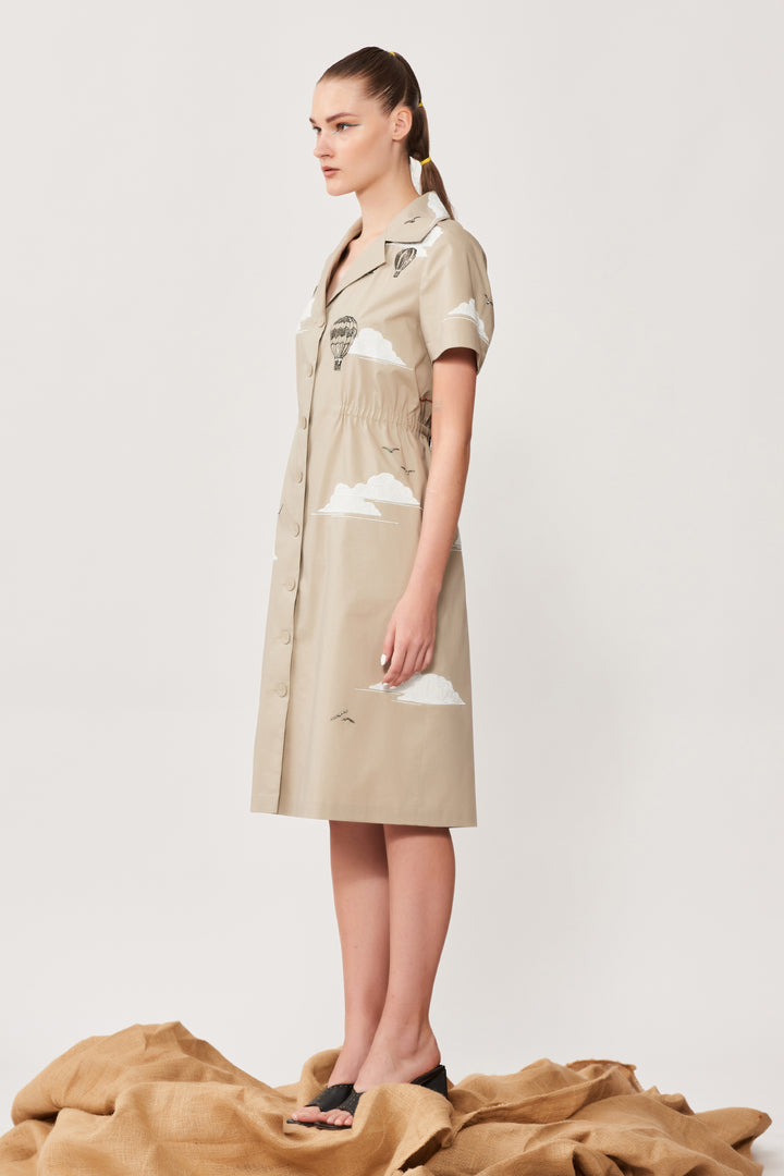 Air Balloon &amp; Sun Rays Summer Coat Dress