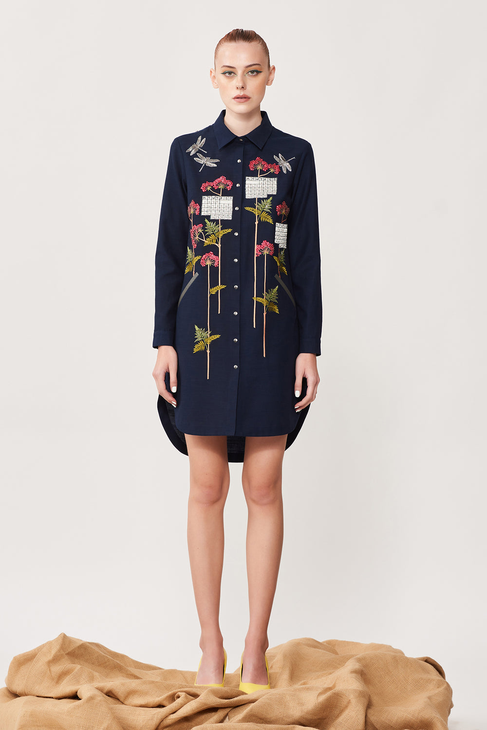 Calender High Low Shirt Dress