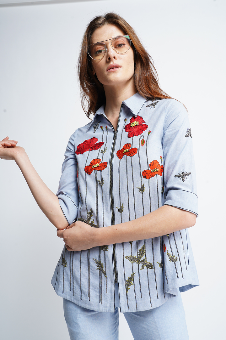 Poppy Garden Side Triangle Top