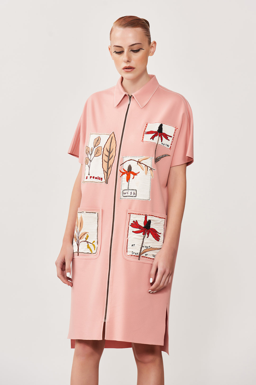 Botanical Patches Kaftan Dress