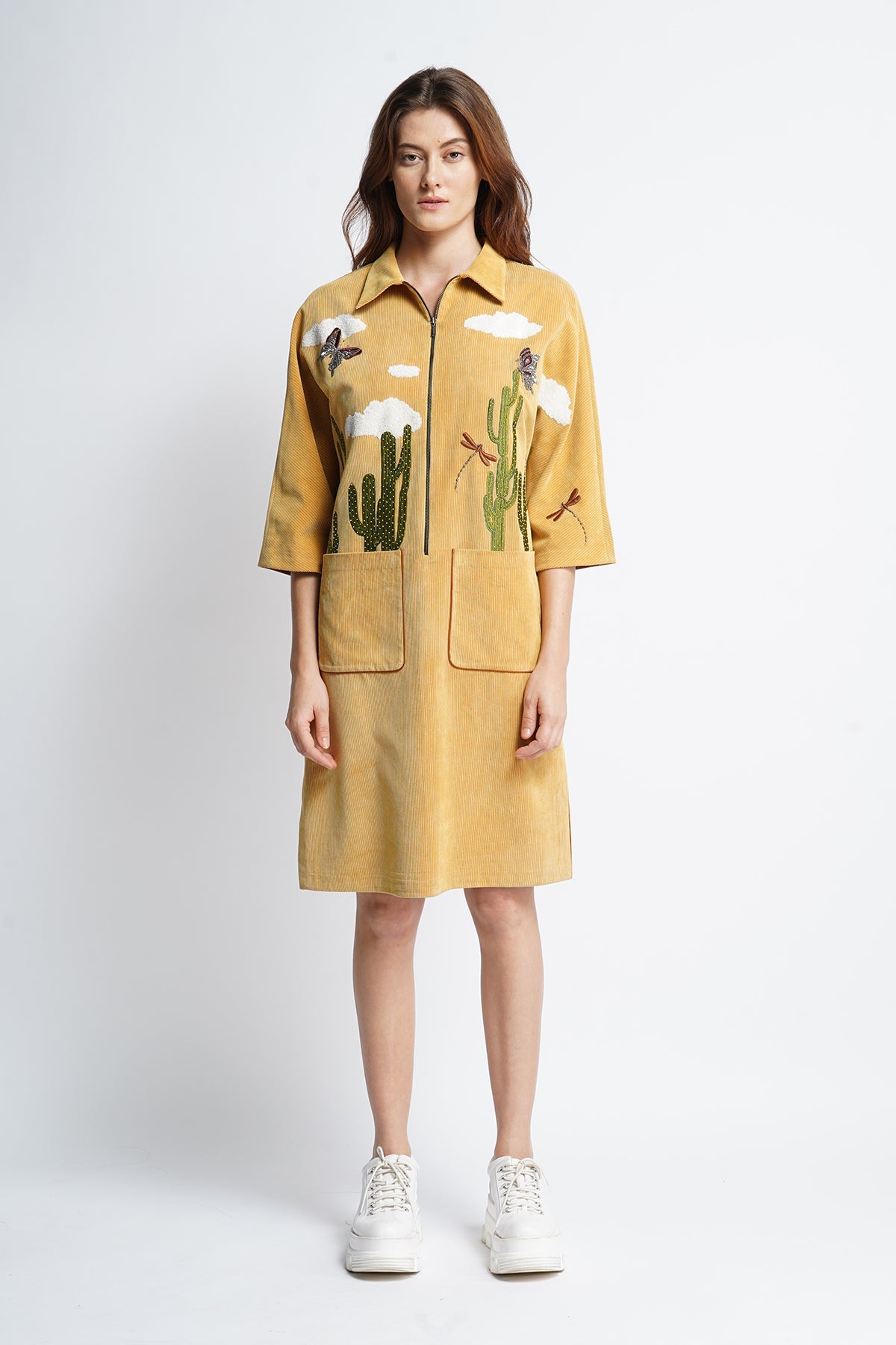 Cactus Clouds And Butterfly Kaftan Tunic