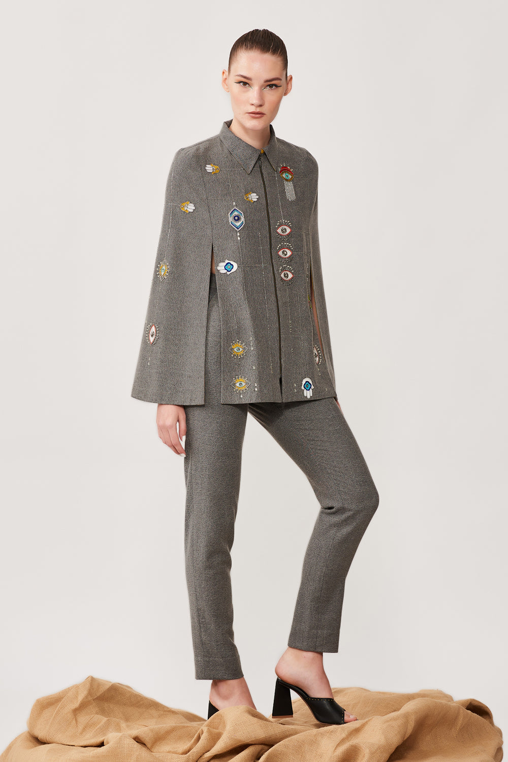 Evil Eye Cape With Narrow Pants