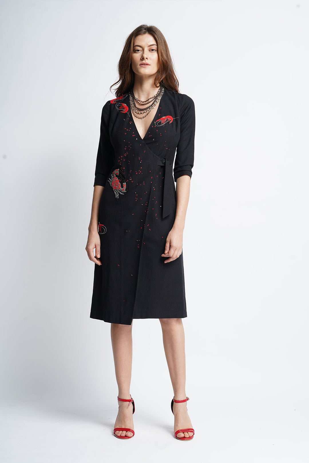 Crab And Prawns Wrap Dress