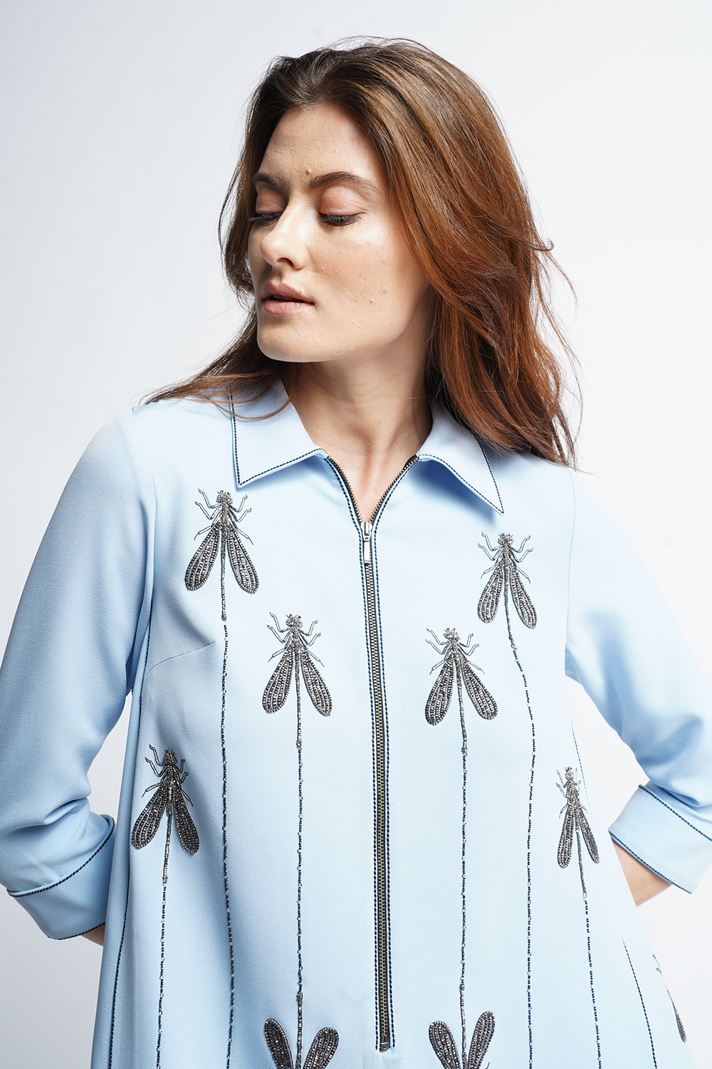 Dragonfly In Line Side Triangle Dress