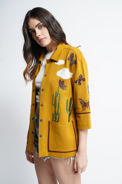 Cactus Clouds And Butterfly Jacket