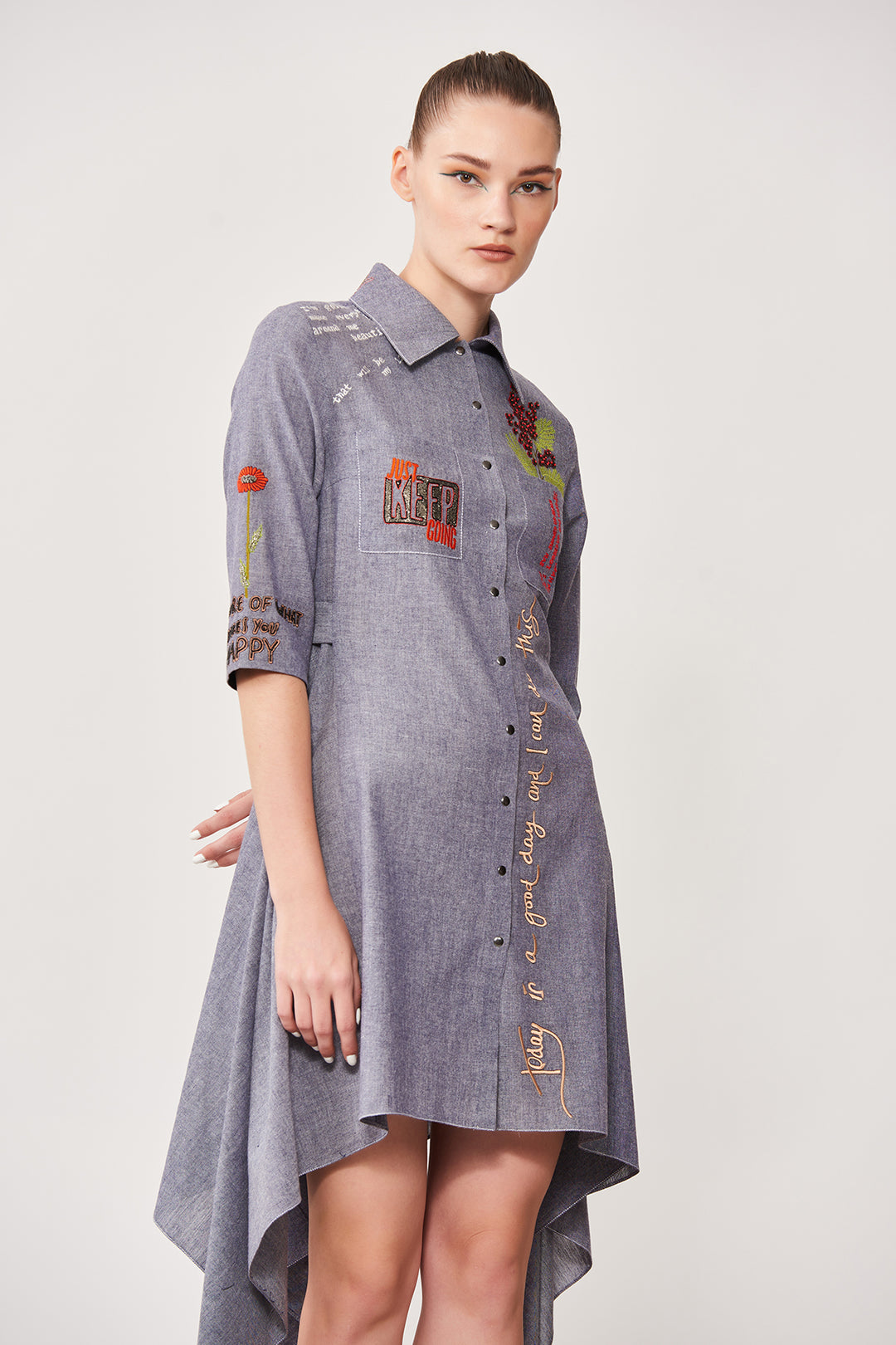 Keep Going Draped Dress With Belt at the Back
