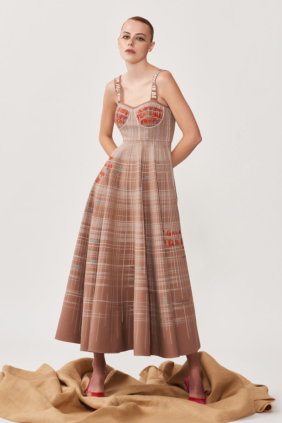 ABCD Intersecting Lines Corset Circular Dress