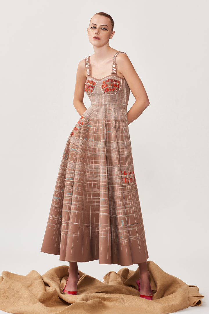 ABCD Intersecting Lines Corset Circular Dress