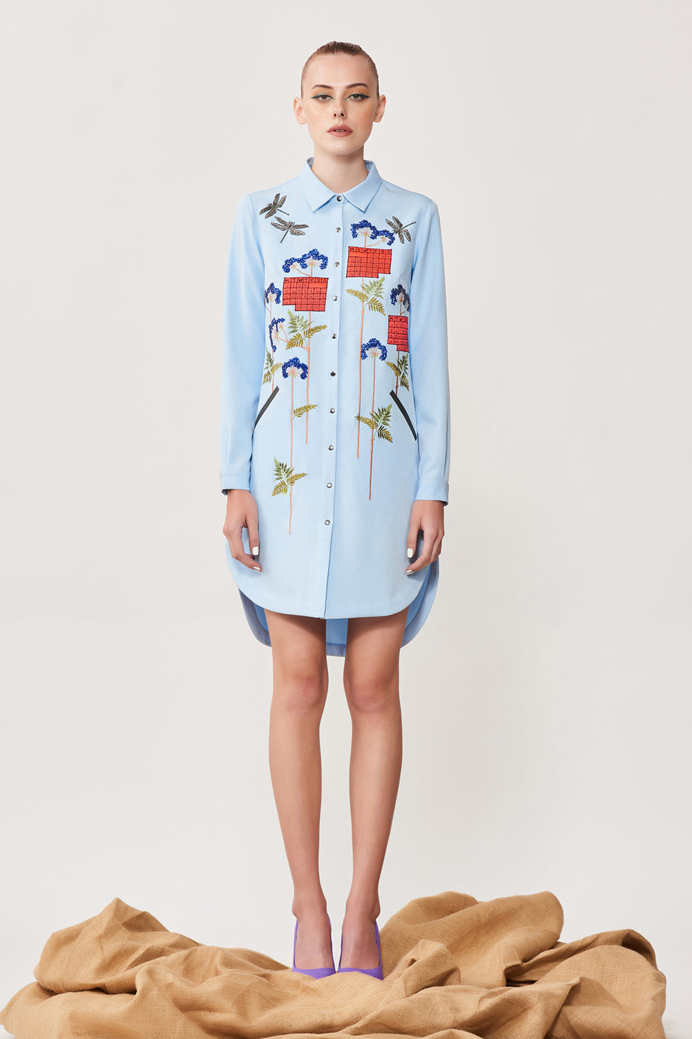 Calender High Low Shirt Dress